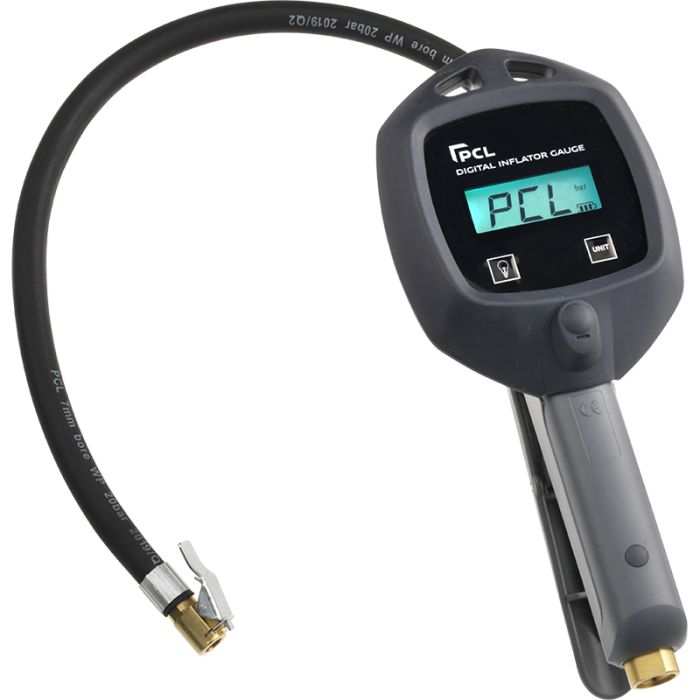 PCL DTI081 | Digital Inflator Gauge 0.53m (21") Hose with Euro Connector