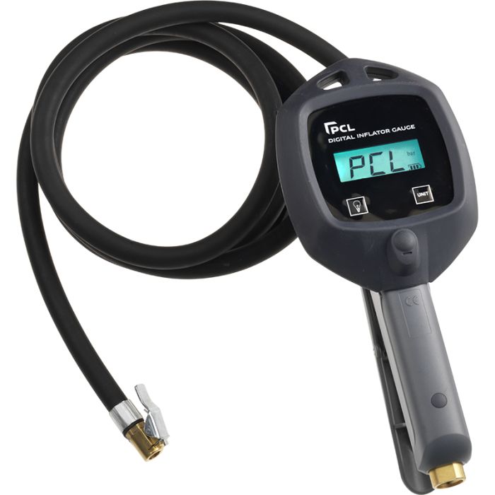 PCL DTI08 | Digital Inflator Gauge 1.8m (6ft) Hose with Euro Connector