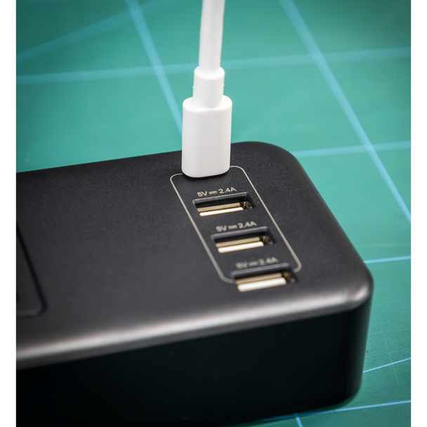 Sealey EL34USBB │2.6m Extension Lead with USB Ports - Black