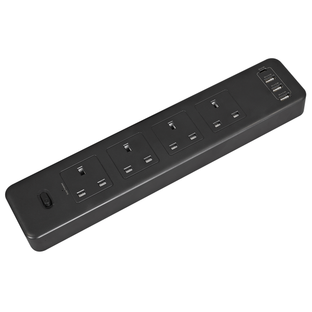 Sealey EL34USBB │2.6m Extension Lead with USB Ports - Black