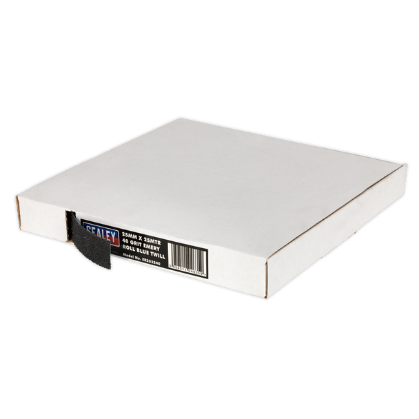 Sealey ER252540 │ Emery Roll 40Grit 25mm x 25m - Blue Twill