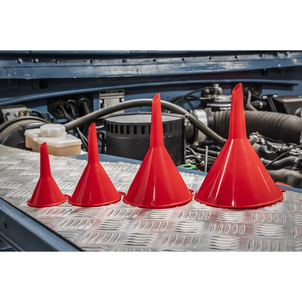 Sealey F92 │ Economy Fixed Spout Funnel Set 4pc - Small