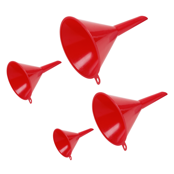 Sealey F92 │ Economy Fixed Spout Funnel Set 4pc - Small