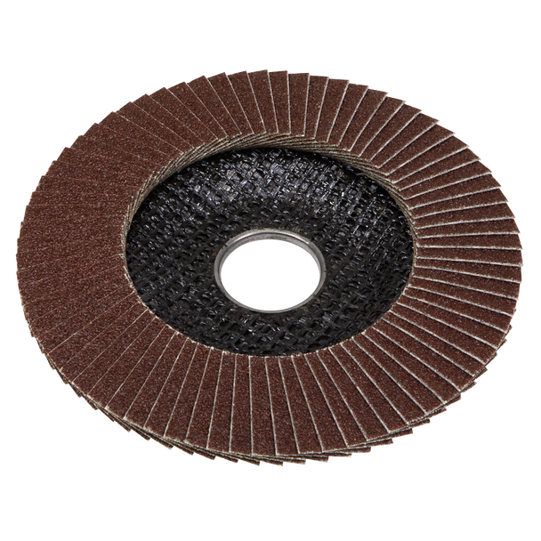 Sealey FD115120E10 │ 115mm Aluminium Oxide Flap Discs 120Grit 22mm Bore - Pack of 10