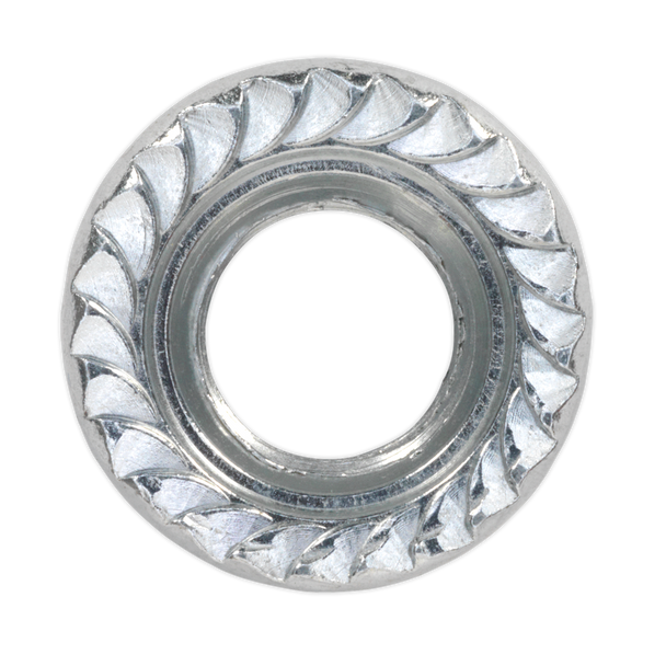 Sealey FN10 │ Zinc Plated Serrated Flange Nut M10 - Pack of 100