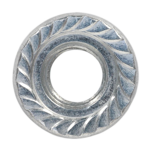 Sealey FN12 │ Zinc Plated Serrated Flange Nut M12 - Pack of 50