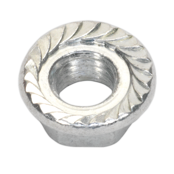 Sealey FN5 │ Zinc Plated Serrated Flange Nut M5 - Pack of 100