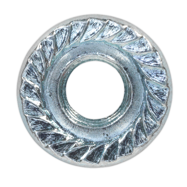 Sealey FN6 │ Zinc Plated Serrated Flange Nut M6 - Pack of 100