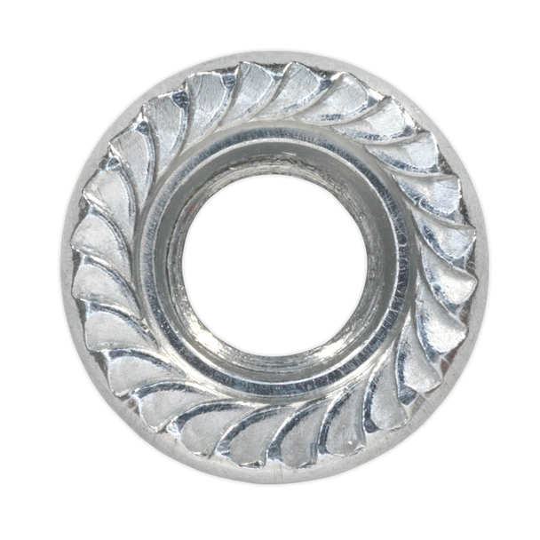 Sealey FN8 │ Zinc Plated Serrated Flange Nut M8 - Pack of 100
