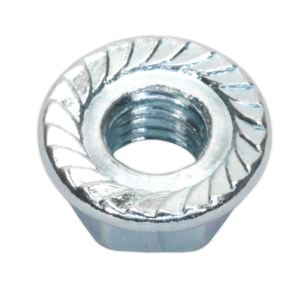 Sealey FN8 │ Zinc Plated Serrated Flange Nut M8 - Pack of 100