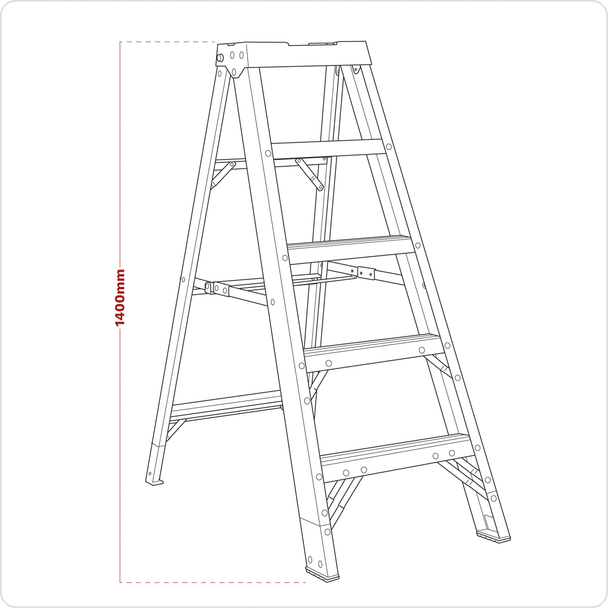 Sealey FSL5 │ Fibreglass Step Ladder 4-Tread - EN 131