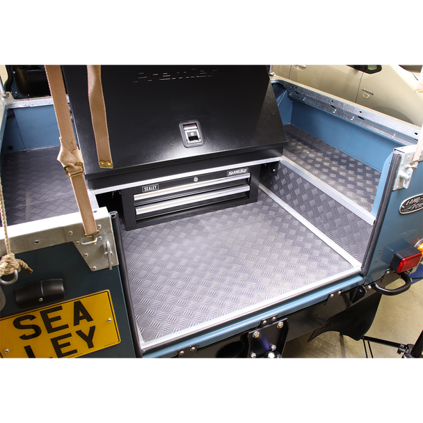 Sealey FT1S │ Vinyl Floor Tile with Peel & Stick Backing Silver Treadplate - Pack of 16