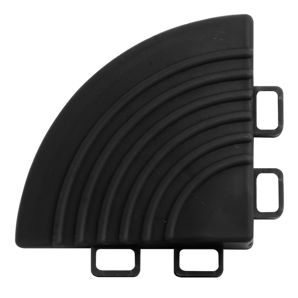 Sealey FT3CB │ Polypropylene Floor Tile Corners 60 x 60mm, Black - Pack of 4