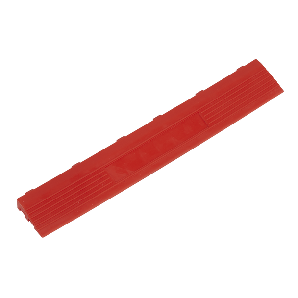 Sealey FT3ERF │ Polypropylene Floor Tile Edge 400 x 60mm, Red Female - Pack of 6
