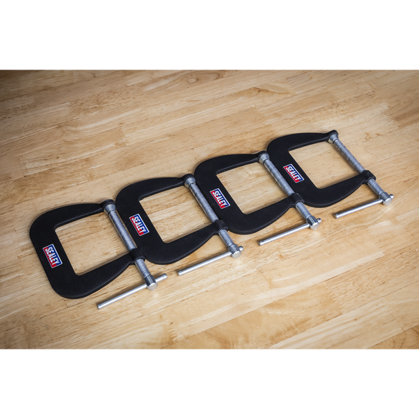 Sealey GCC01 │ Junior C-Clamp Set 64 x 64mm 4pc