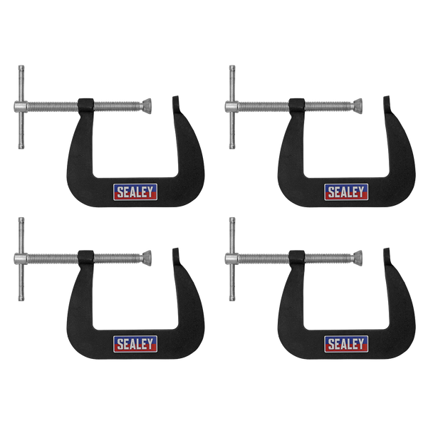 Sealey GCC01 │ Junior C-Clamp Set 64 x 64mm 4pc