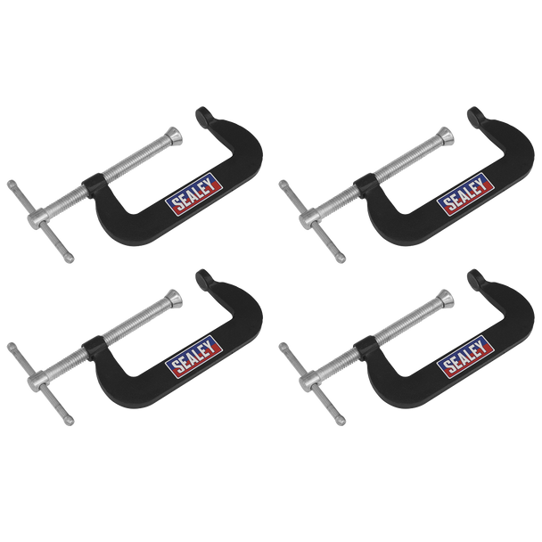 Sealey GCC02 │Junior C-Clamp Set 76 x 35mm 4pc
