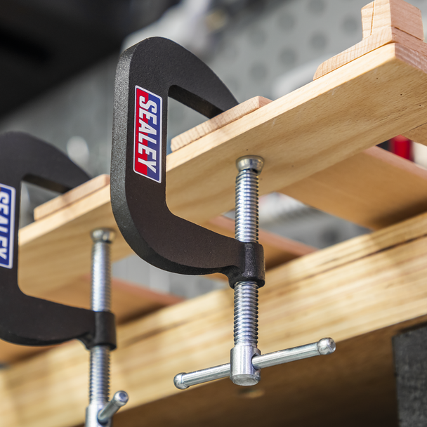 Sealey GCC03 │Junior C-Clamp Set 38 x 38mm 8pc