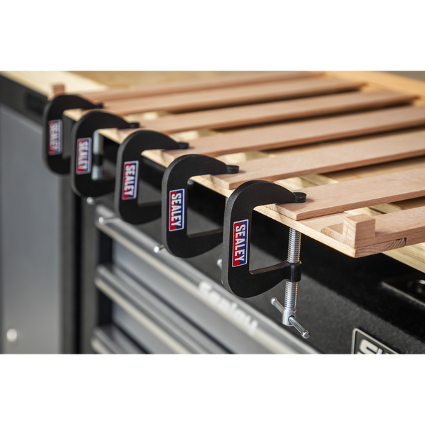 Sealey GCC03 │Junior C-Clamp Set 38 x 38mm 8pc