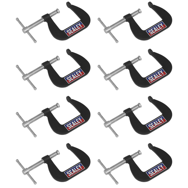 Sealey GCC03 │Junior C-Clamp Set 38 x 38mm 8pc