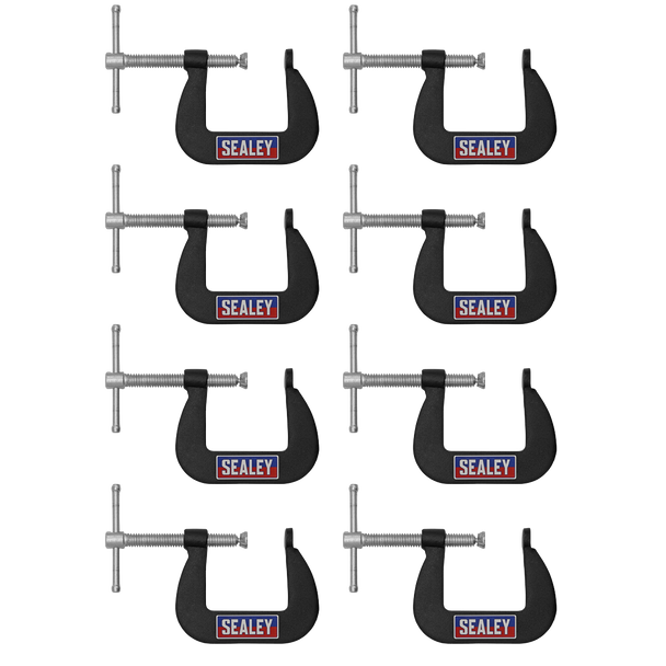 Sealey GCC03 │Junior C-Clamp Set 38 x 38mm 8pc