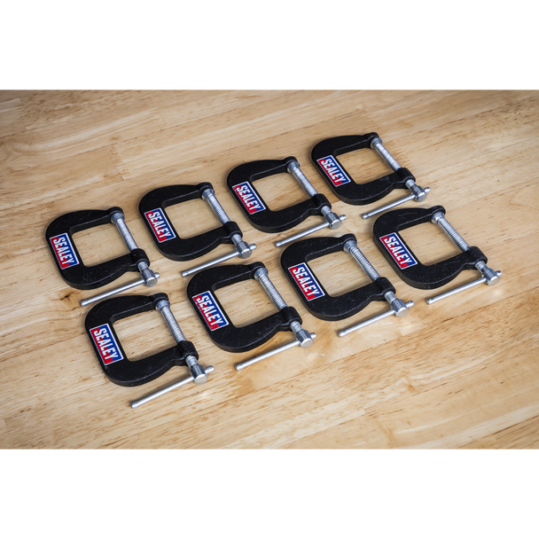 Sealey GCC05 │Junior C-Clamp Set 28 x 28mm 8pc