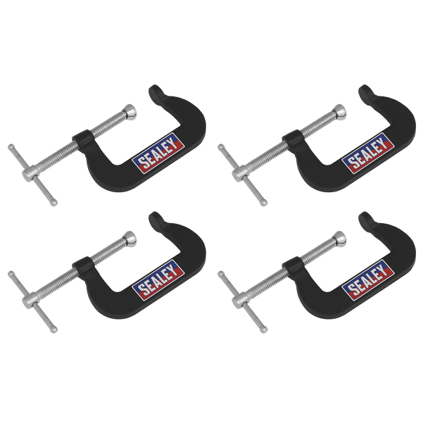Sealey GCC06 │ Junior C-Clamp Set 51 x 32mm 4pc