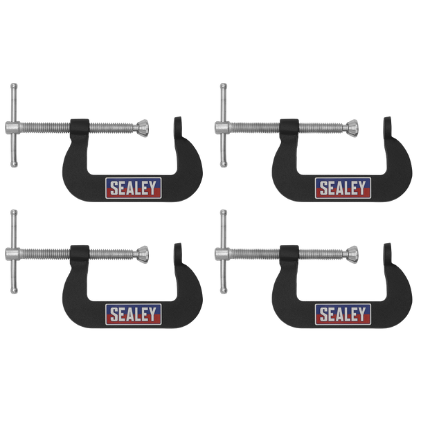 Sealey GCC06 │ Junior C-Clamp Set 51 x 32mm 4pc