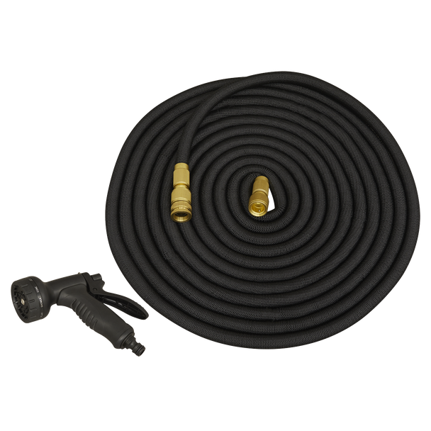 Sealey GH15E │Ø17mm Expandable Garden Hose Black 15m Premium