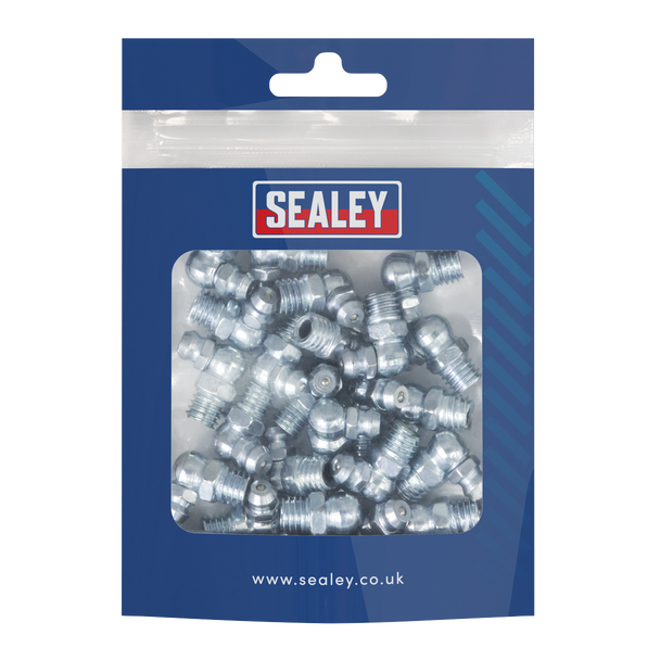 Sealey GNM17 │90° Grease Nipple 8 x 1.25mm - Pack of 25