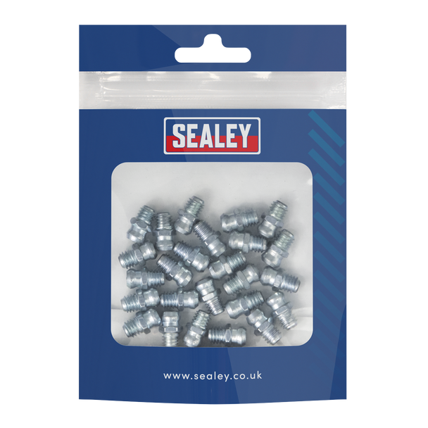 Sealey GNM19 │Straight Grease Nipple 6 x 1mm - Pack of 25