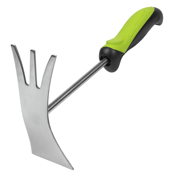 Sealey GTSG022 ⏐ 2-In-1 Garden Hand Tool with Soft Grip Handle & Stainless Steel Tines/Blade