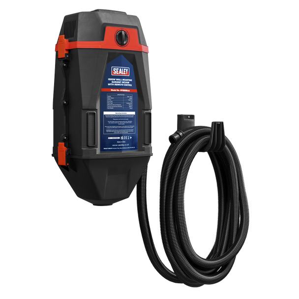 Sealey GV180WM │Wall Mounting Garage Vacuum with Remote Control 1500W/230V