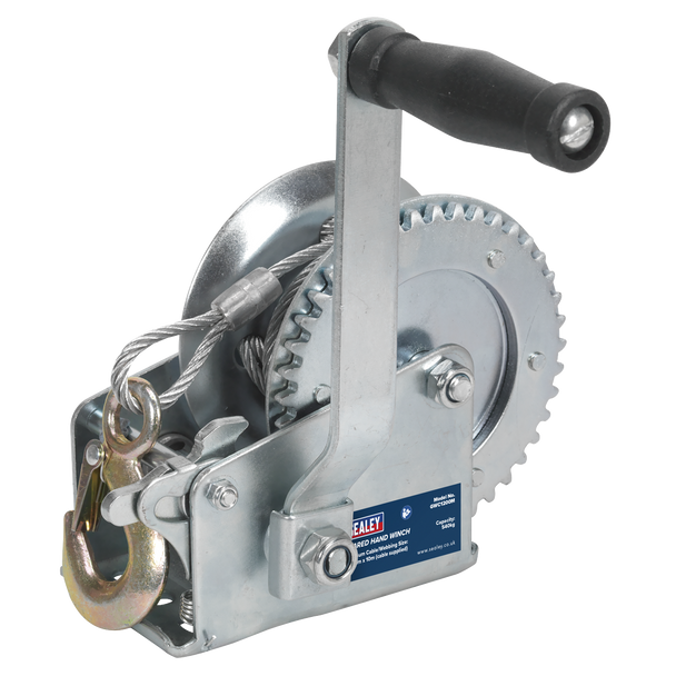 Sealey GWC1200M | Geared Hand Winch with Cable 540kg Capacity