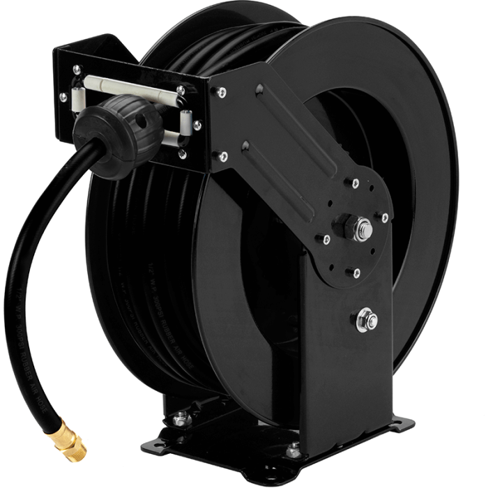 PCL HRA4P02 | Steel Hose Reel, Air Hose, Dual Arm, 15m of 1/2" Hose, 1/2" Fittings