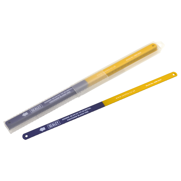 Sealey HSB/10VP ⏐ Bi-Metal Hacksaw Blade 18/24/32tpi Vari-Pitch 300mm - Pack of 10