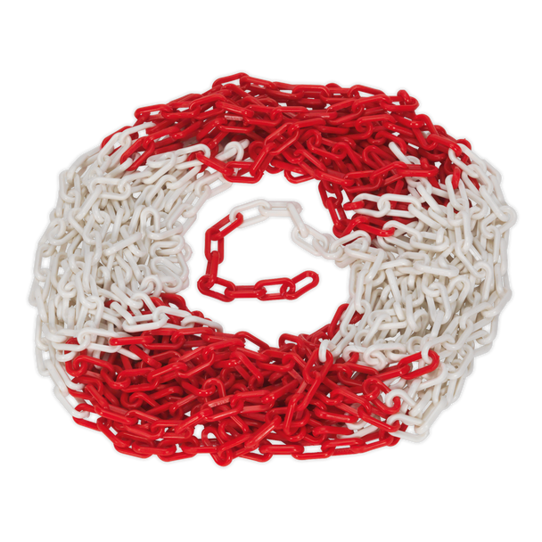 Sealey HSC25M ⏐ Plastic Chain 25m x 6mm - Red/White