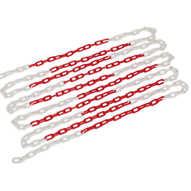 Sealey HSC25M ⏐ Plastic Chain 25m x 6mm - Red/White