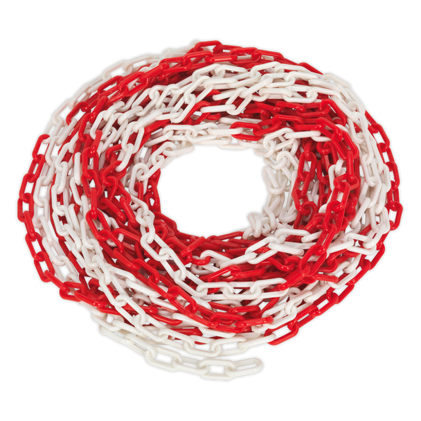 Sealey HSC25M ⏐ Plastic Chain 25m x 6mm - Red/White
