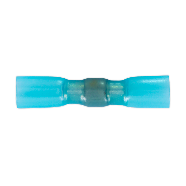 Sealey HSSB25B ⏐ Heat Shrink Butt Connector with Crimp & Solder, Blue - Pack of 25