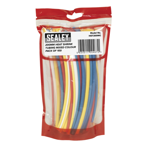 Sealey HST200MC ⏐ Heat Shrink Tubing 200mm 100pc - Mixed Colours