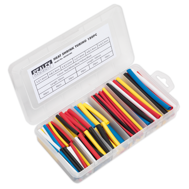 Sealey HST501MC ⏐ Heat Shrink Tubing Assortment 50 & 100mm 180pc - Mixed Colours