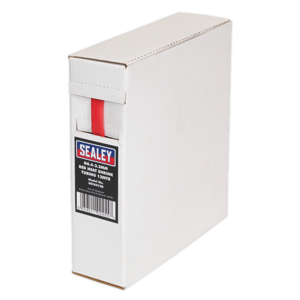 Sealey HST6412R ⏐ Heat Shrink Tubing 6.4-3.2mm 12m - Red