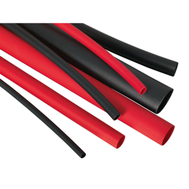 Sealey HSTAL72BR ⏐ Adhesive Lined Heat Shrink Tubing Assortment 200mm 72pc - Black & Red