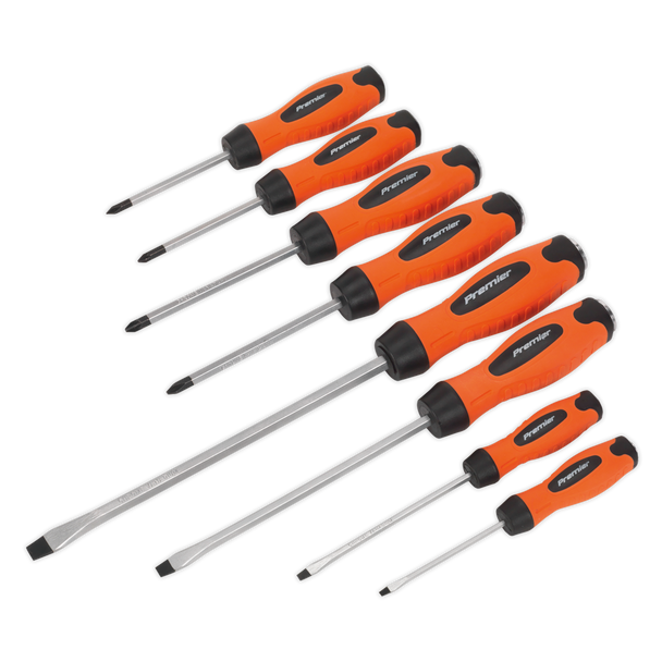 Sealey HV004 ⏐ Premier Hammer-Thru Screwdriver Set 8pc - Hi-Vis Orange