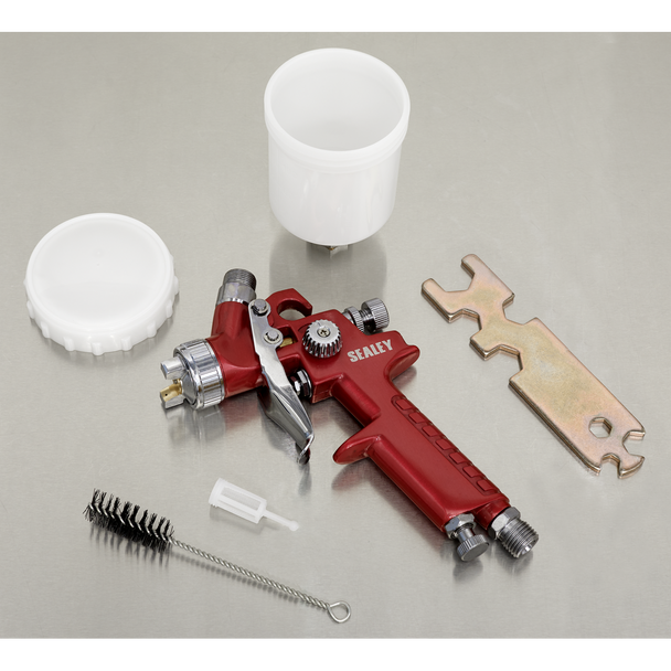 Sealey HVLP731 ⏐ Workshop Series HVLP Gravity Feed Touch-Up Spray Gun 0.8mm Set-Up