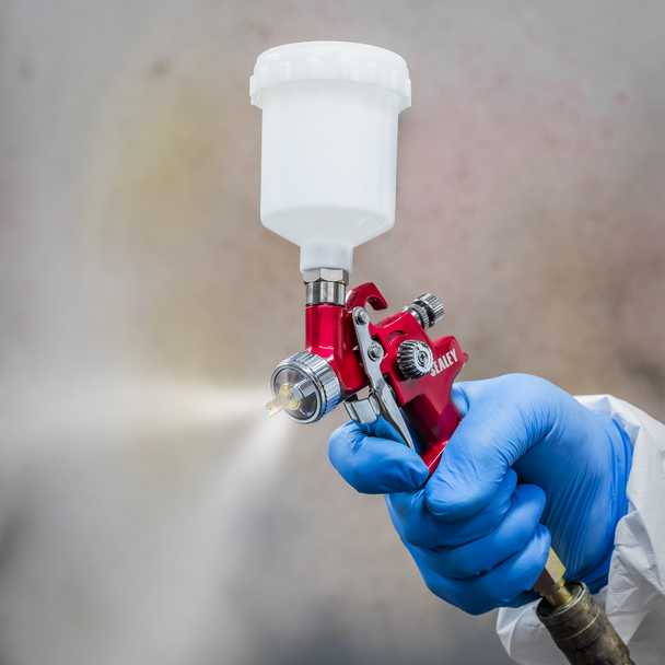 Sealey HVLP731 ⏐ Workshop Series HVLP Gravity Feed Touch-Up Spray Gun 0.8mm Set-Up