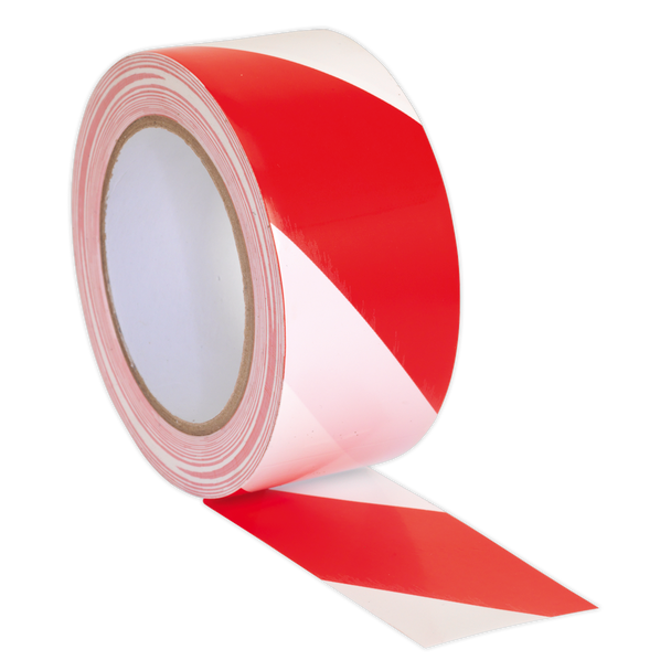Sealey HWTRW⏐ Hazard Warning Tape 50mm x 33m - Red/White