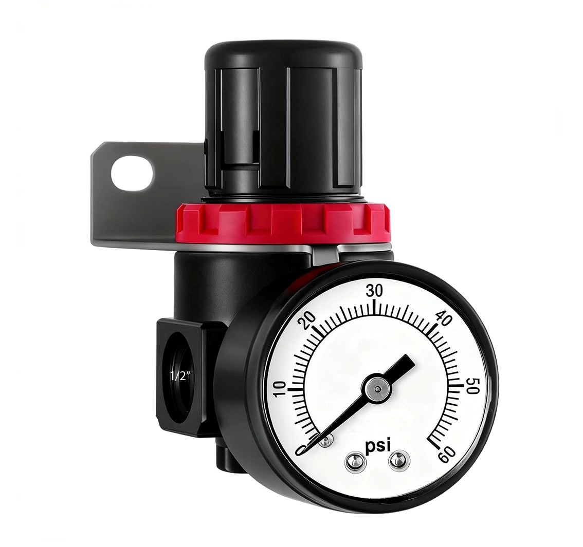 Tanair TAN-MAR-14 | 1/4" PT Air Pressure Regulator with Gauge