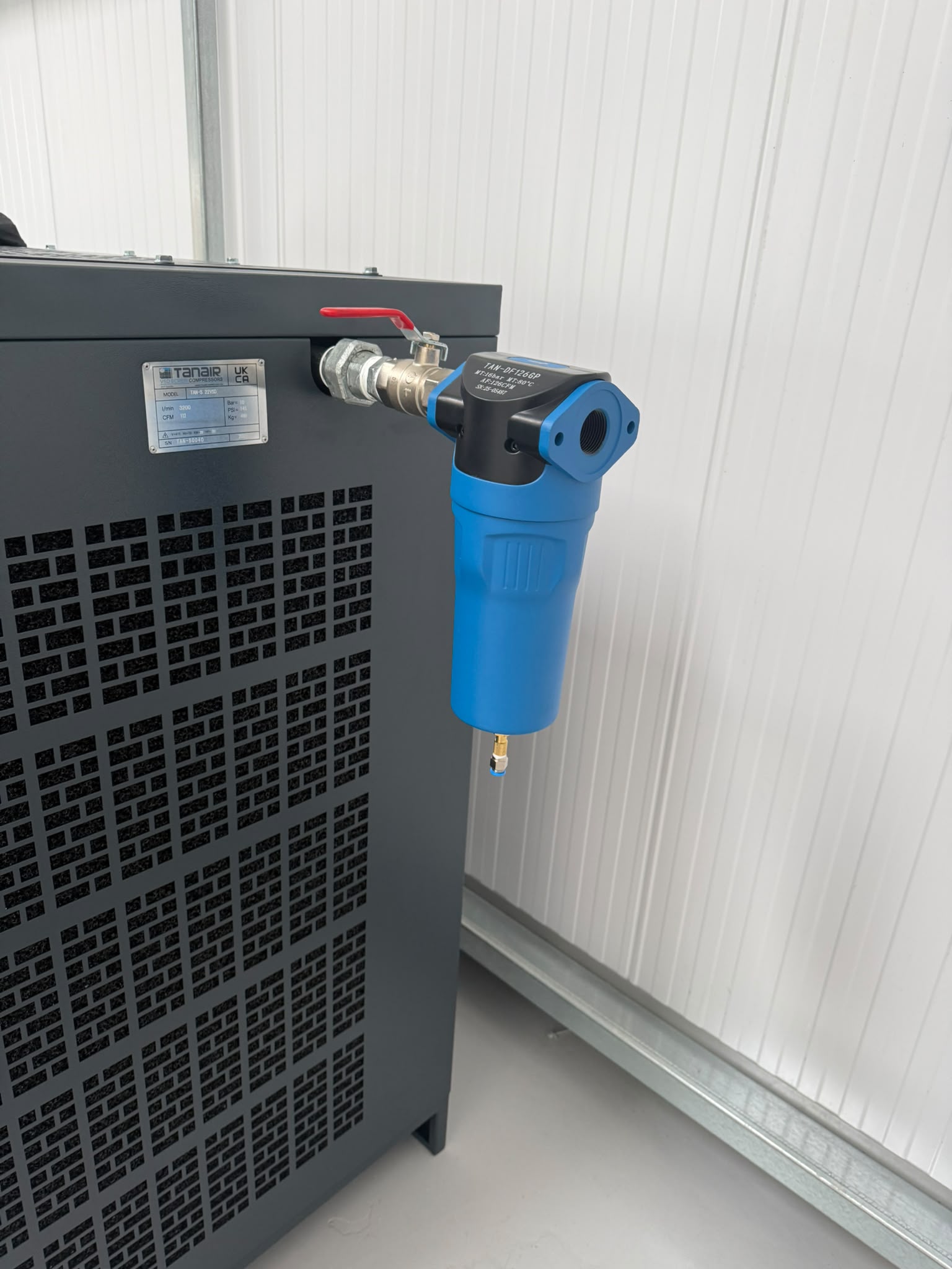 Compressed air filtration installed for CNC manufacturing equipment
